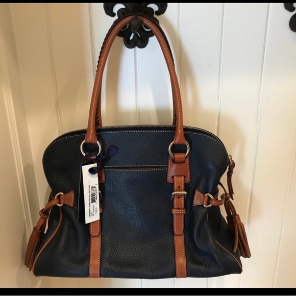 Dooney and Bourke Florentine Bristol Satchel in Navy - Picture 2 of 5